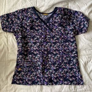 Floral WonderWink scrub top